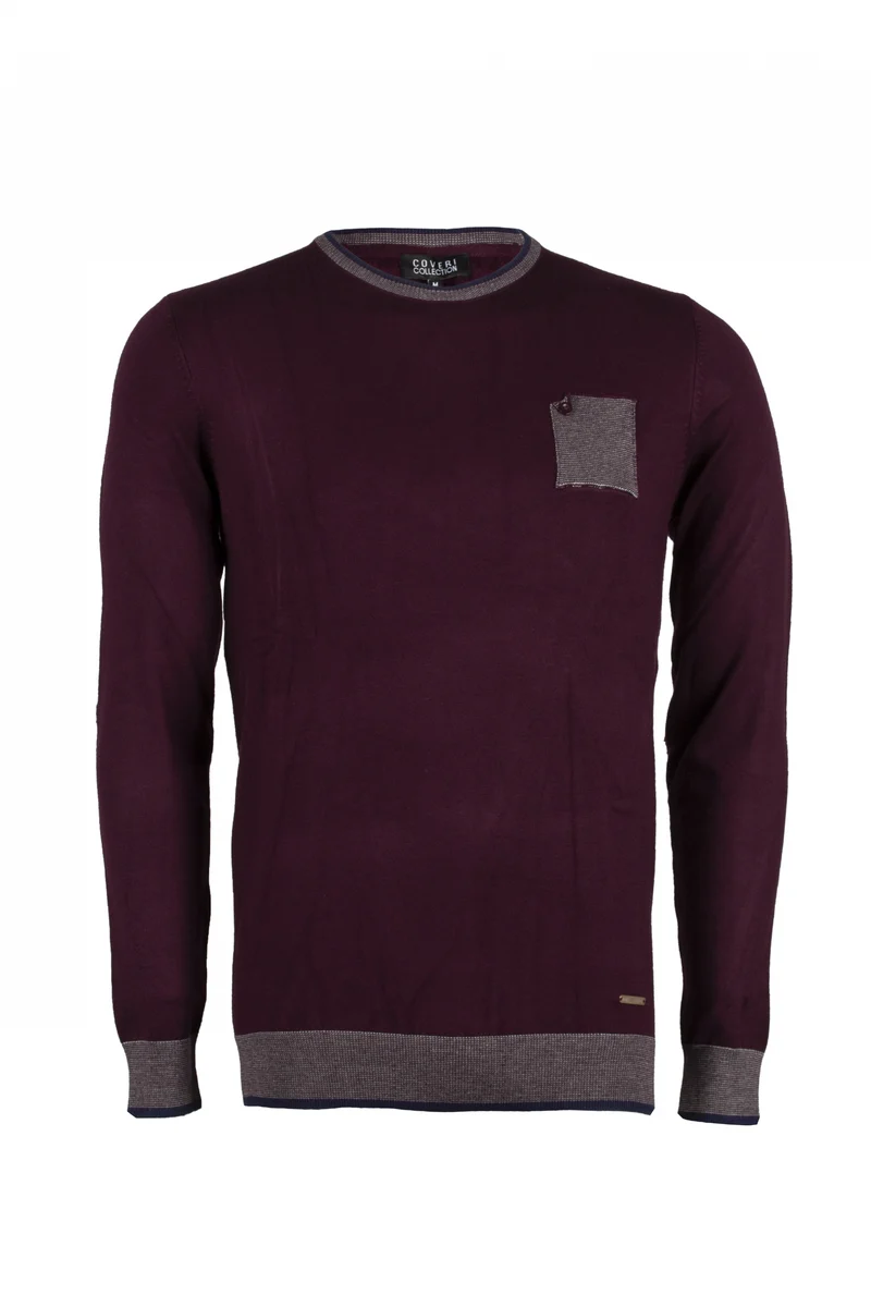 Pullover uomo girocollo con taschino
