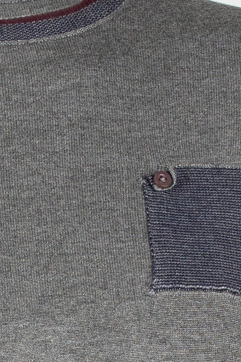 Pullover uomo girocollo con taschino