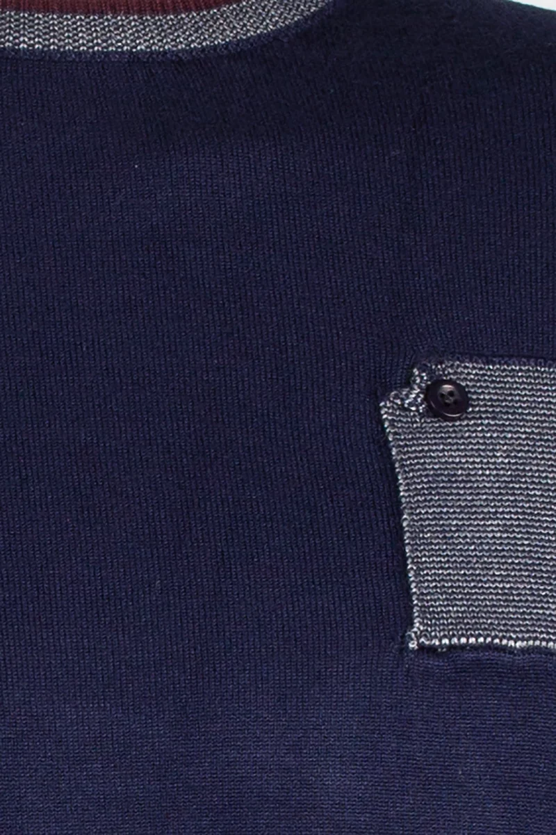 Pullover uomo girocollo con taschino