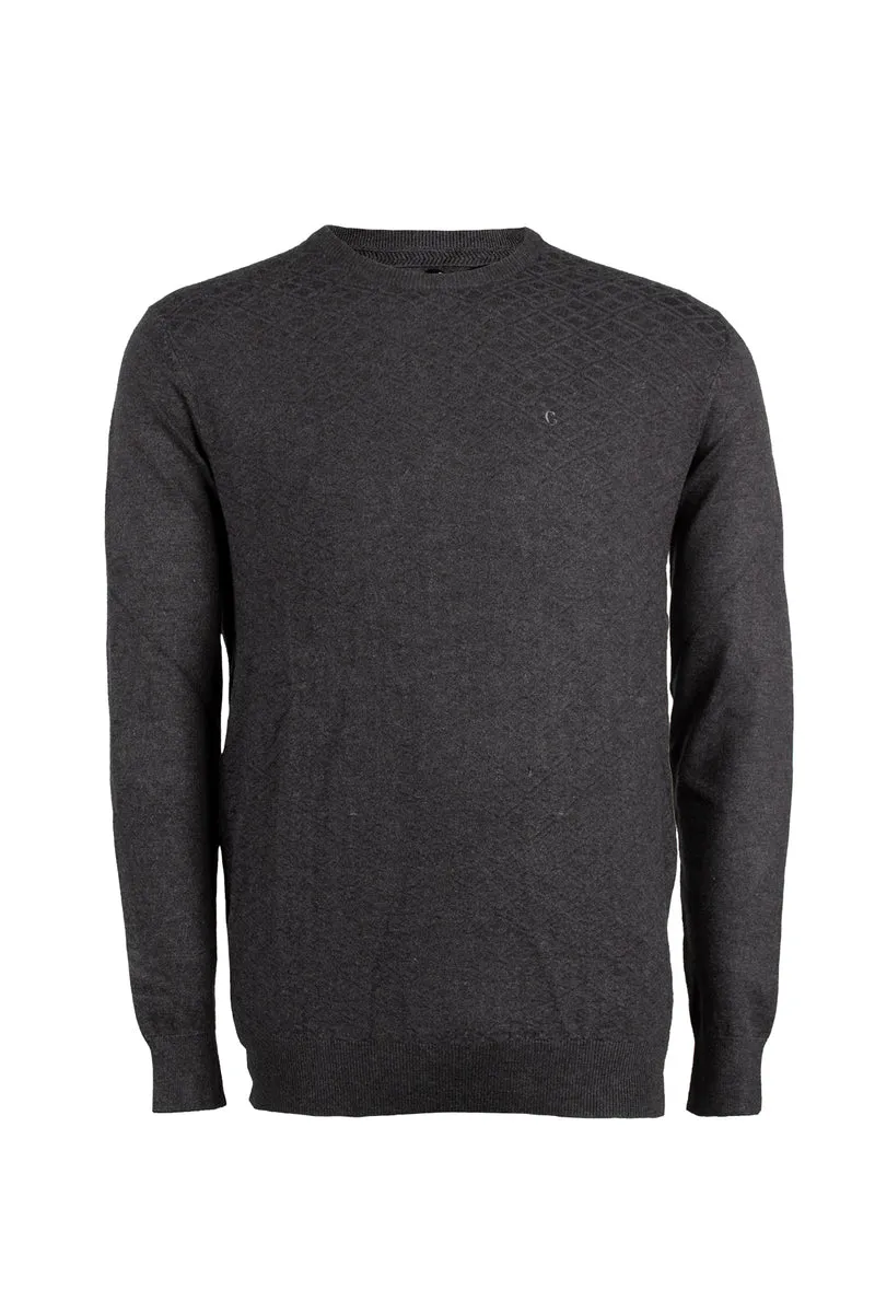 Pullover da uomo girocollo a trama lavorata