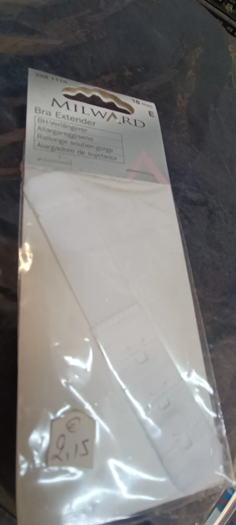 Allarga reggiseno, 18 mm. Bianco e nudo.50g.