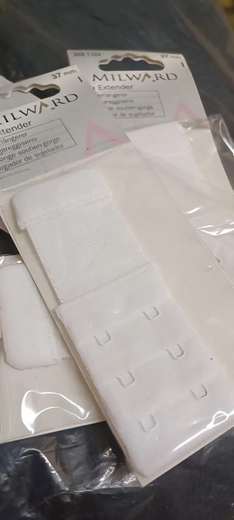 Allarga reggiseno, 37 mm. Bianco.50g.