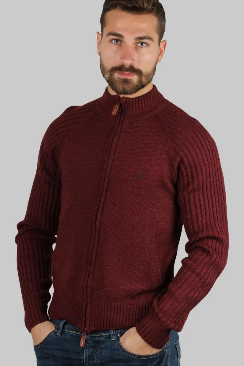 Cardigan lavorazione tricot uomo full zip