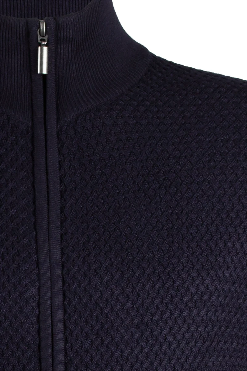 Cardigan uomo full zip in misto cotone tinta unita