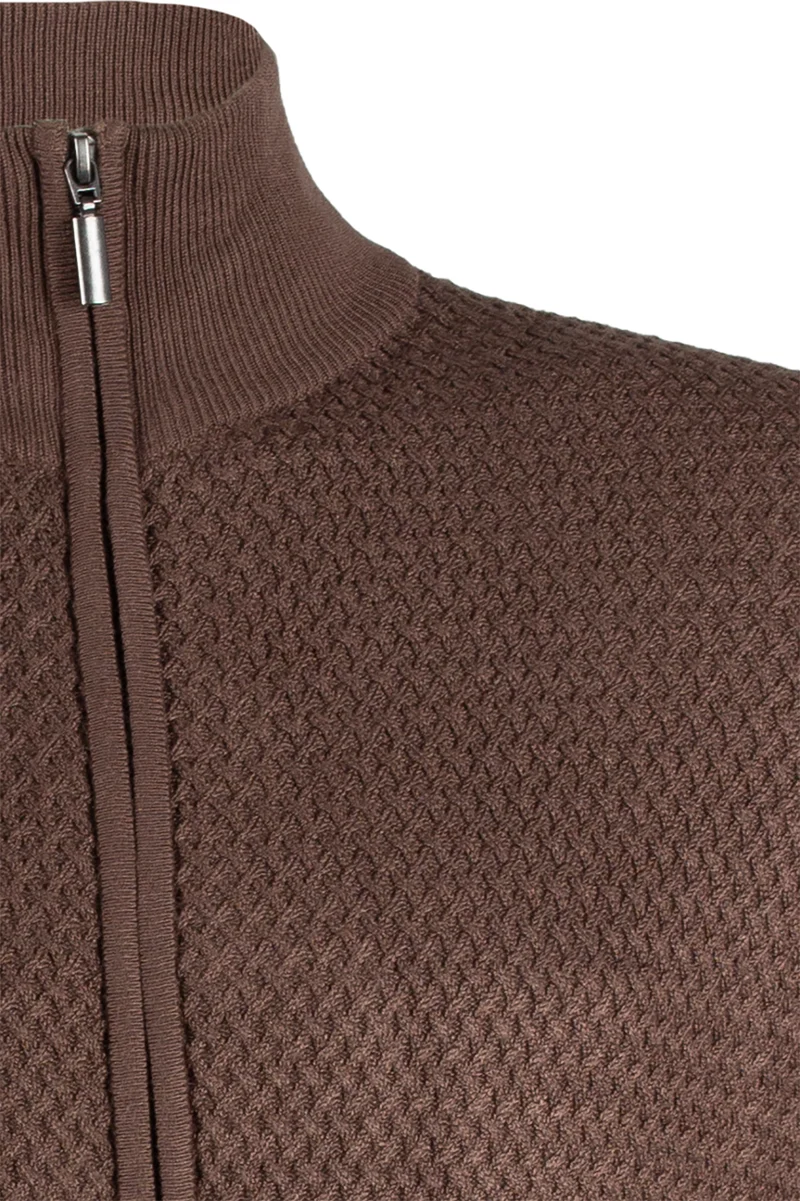Cardigan uomo full zip in misto cotone tinta unita