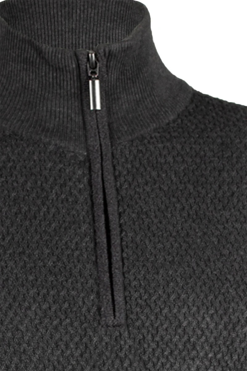 Cardigan uomo mezza zip in misto cotone