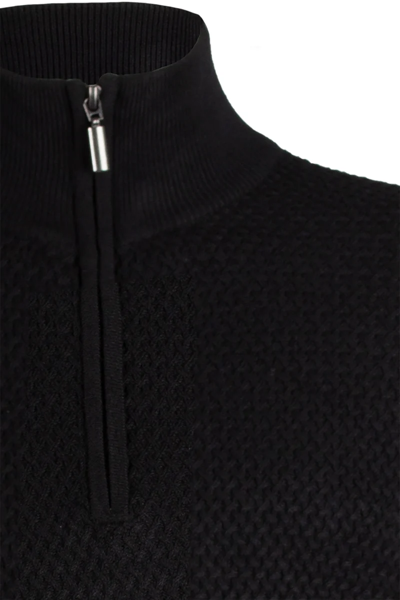 Cardigan uomo mezza zip in misto cotone