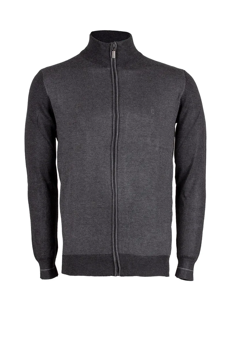 Cardigan uomo full zip in misto cotone