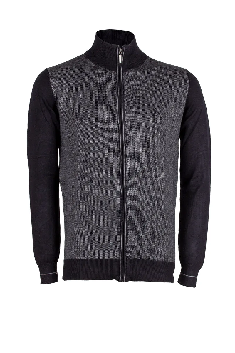 Cardigan uomo full zip in misto cotone