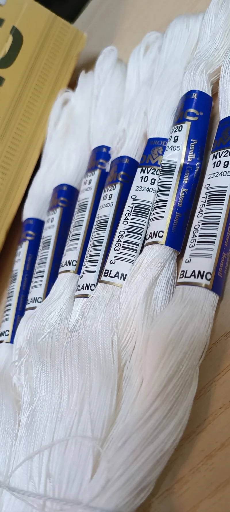 Matassine 100%cotone da ricamo, DMC Broder Special.Blanc, n.20 , 10g. 70g