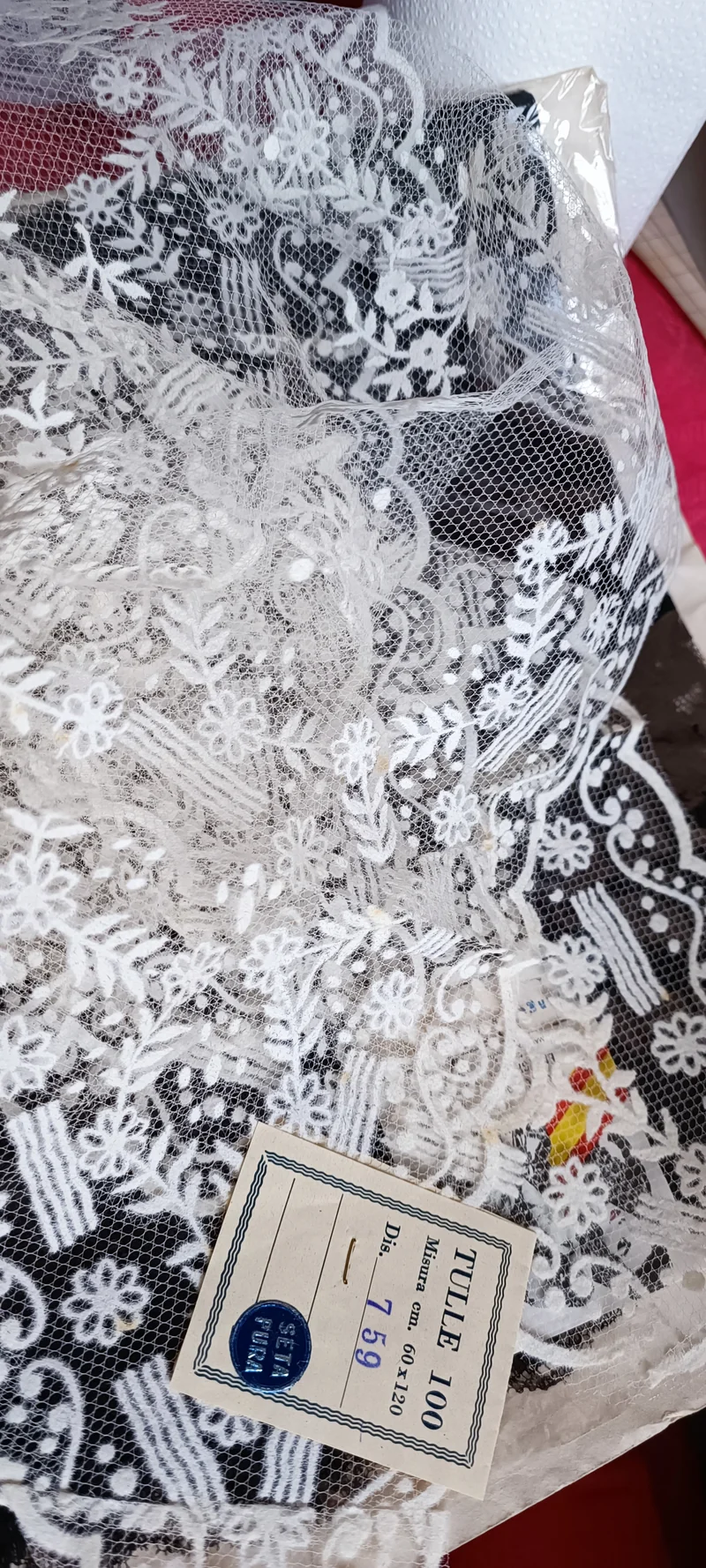 Sciarpa vintage 50 x150. Velo tulle. 50g.