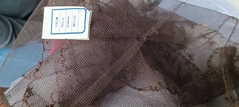 Sciarpa vintage tulle 50 x130 . Colore marrone e blu. 100g.