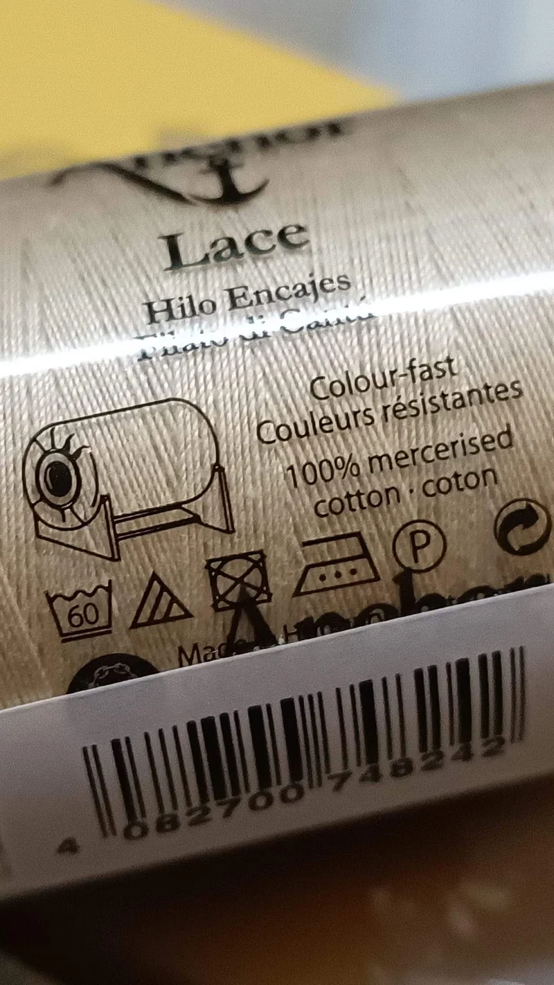 Filato di Cantù Anchor per tombolo puro cotone ecrù. 900 m. 50g.