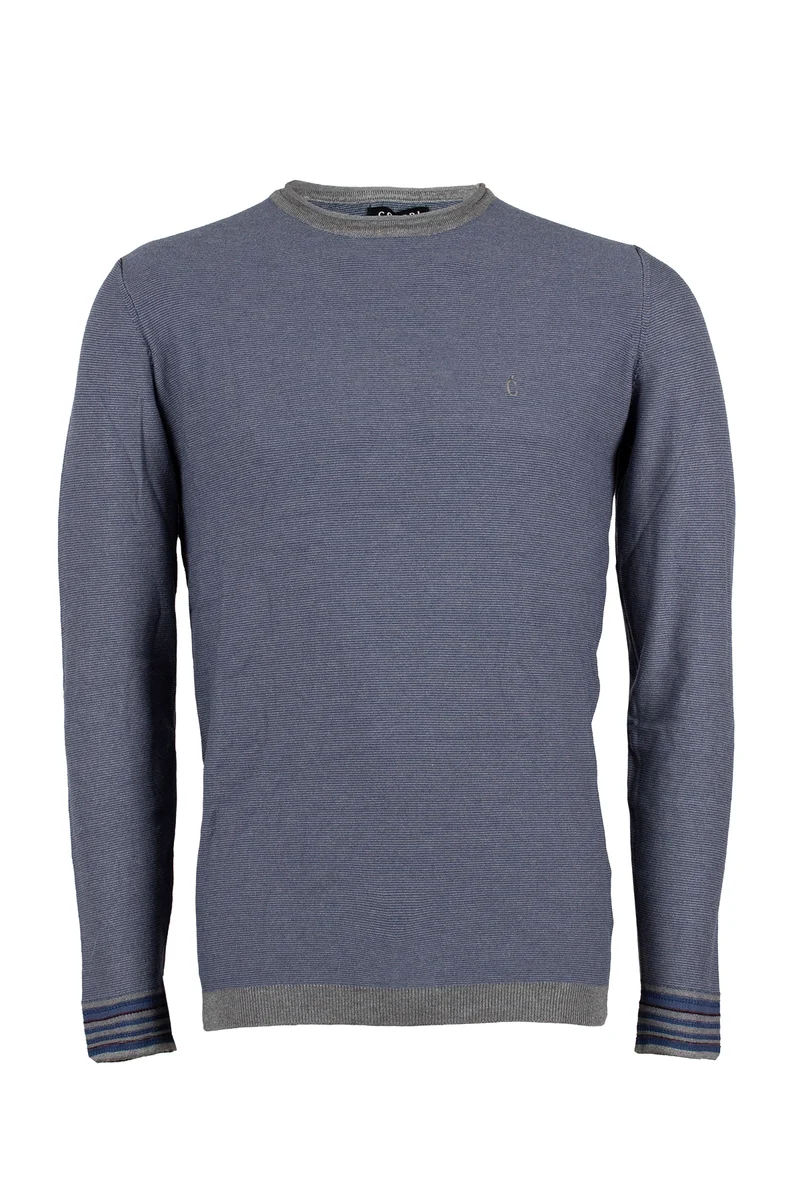 Pullover uomo con profili contrasto