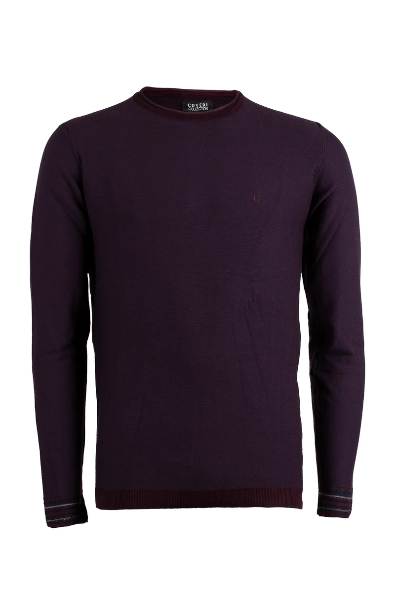 Pullover uomo con profili contrasto