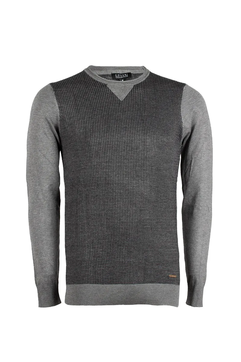Pullover girocollo con stampa all over