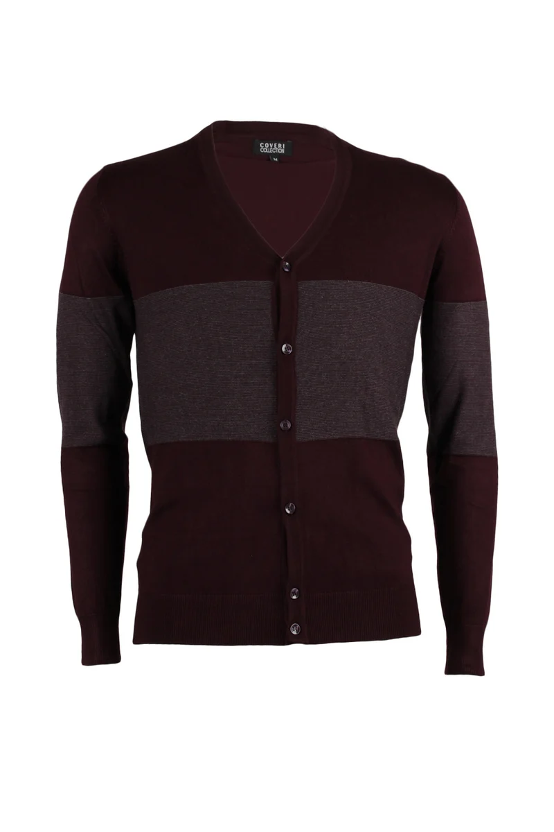 Cardigan uomo con bande a contrasto