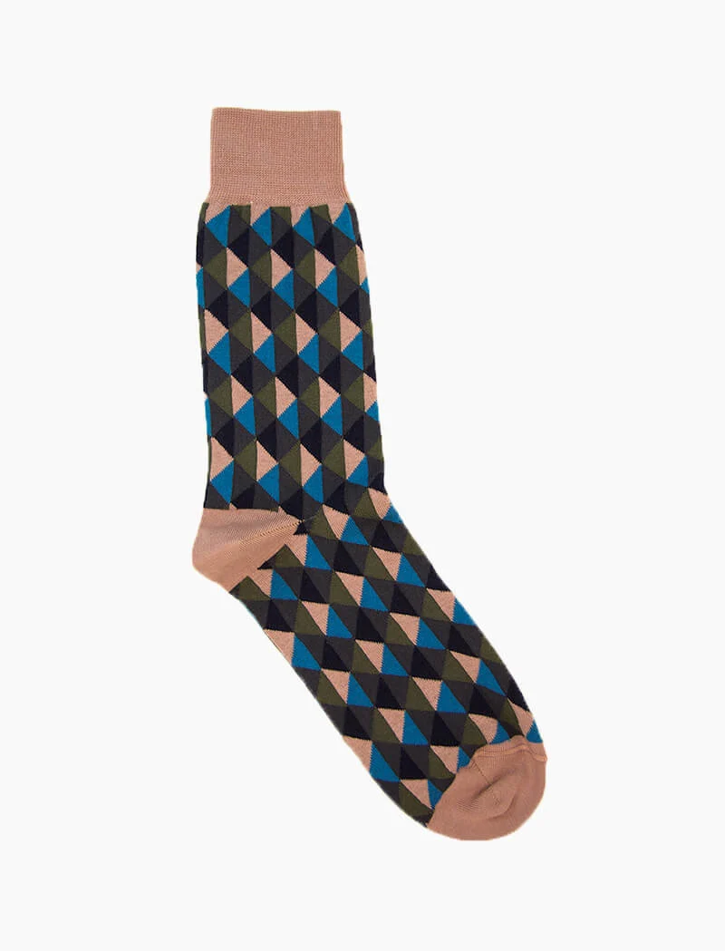 Pink Multi Triangles Organic Cotton Socks