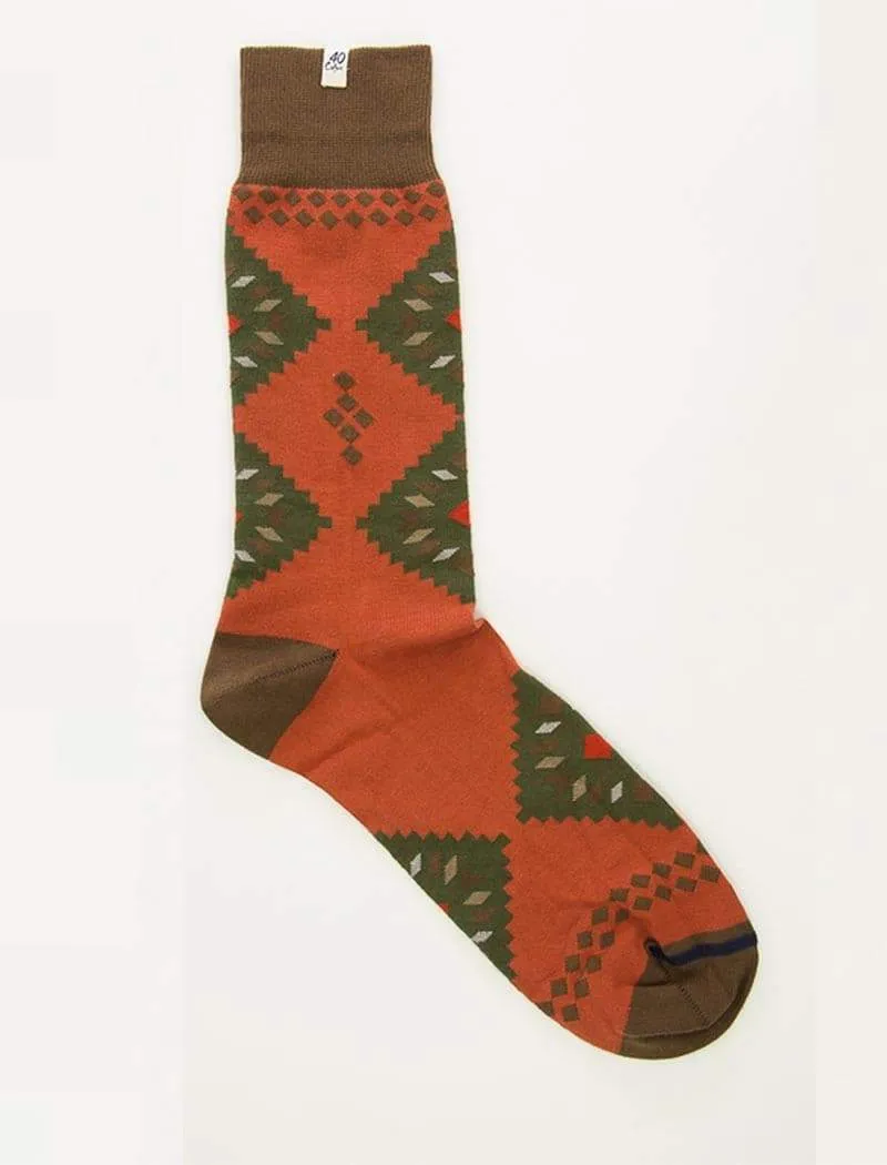 Rust Pyramid Organic Cotton Socks