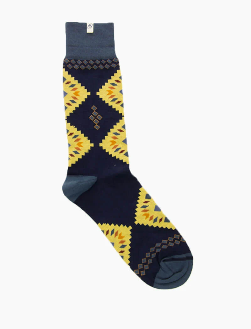 Navy Pyramid Organic Cotton Socks