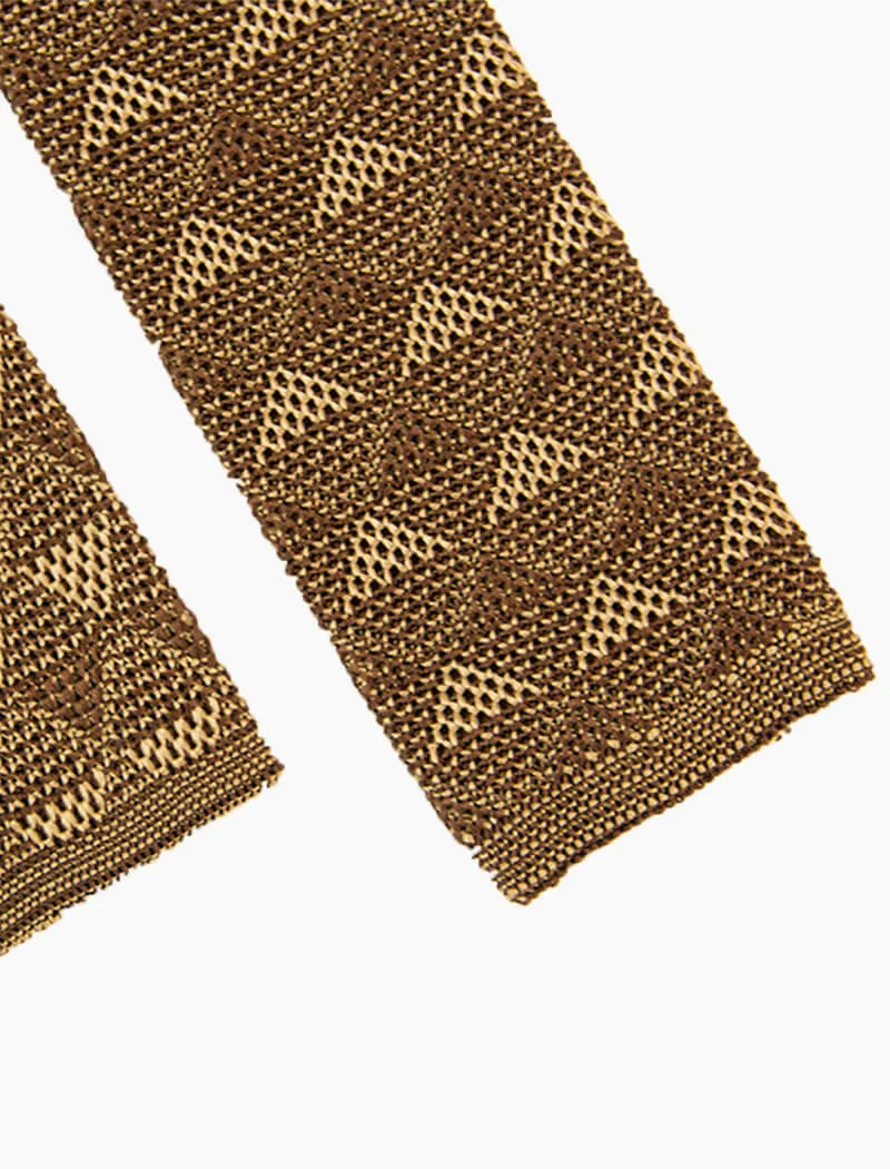 Brown Diamonds Silk Knitted Tie