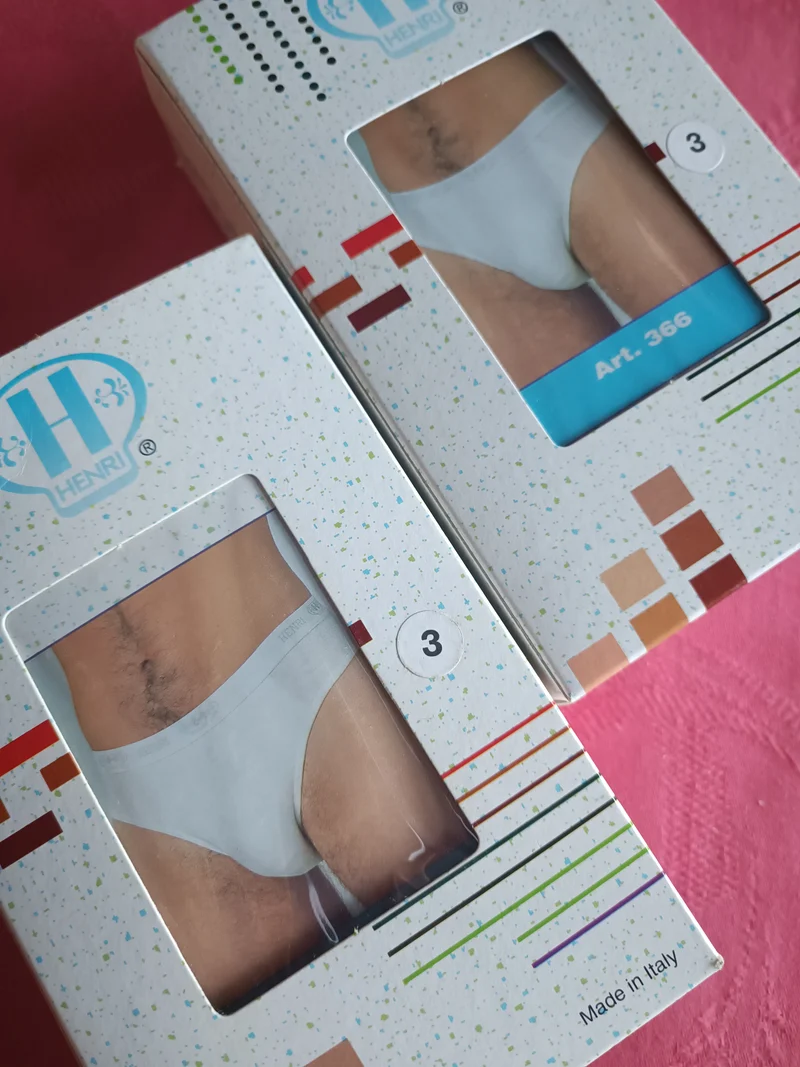 Intimo uomo Henry in cotone, prodotto italiano. Sei pezzi taglia 3. 700g.