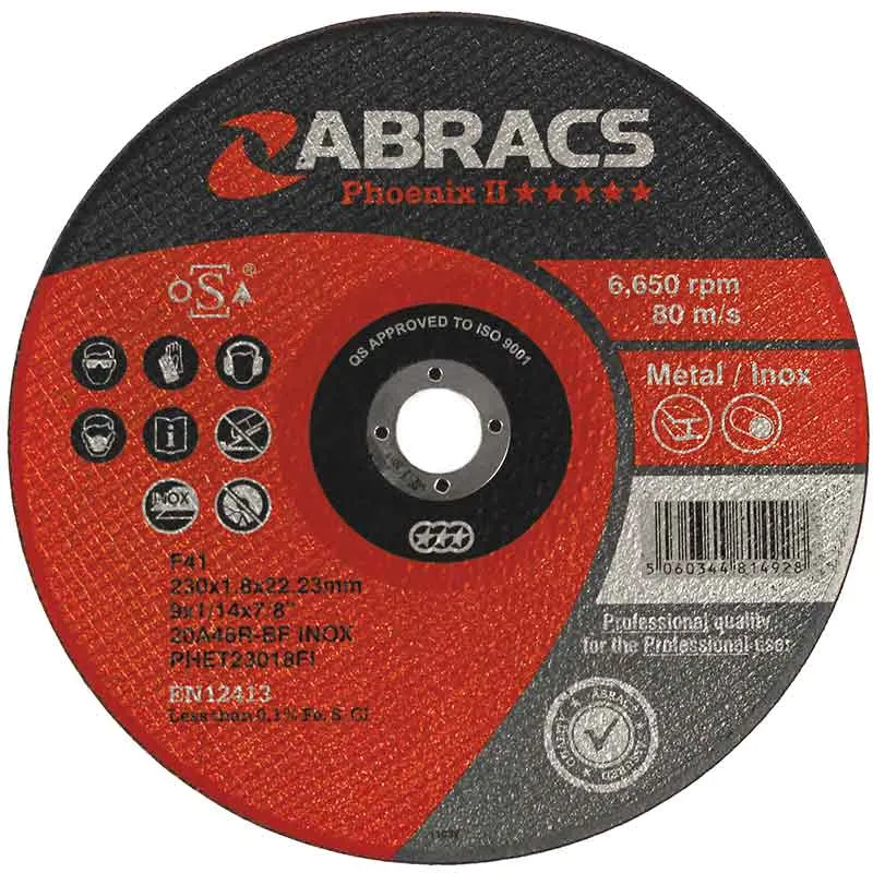 Abracs Dischi da taglio extra sottili 115 x 1.0 x 22 mm / Confezione da 5
