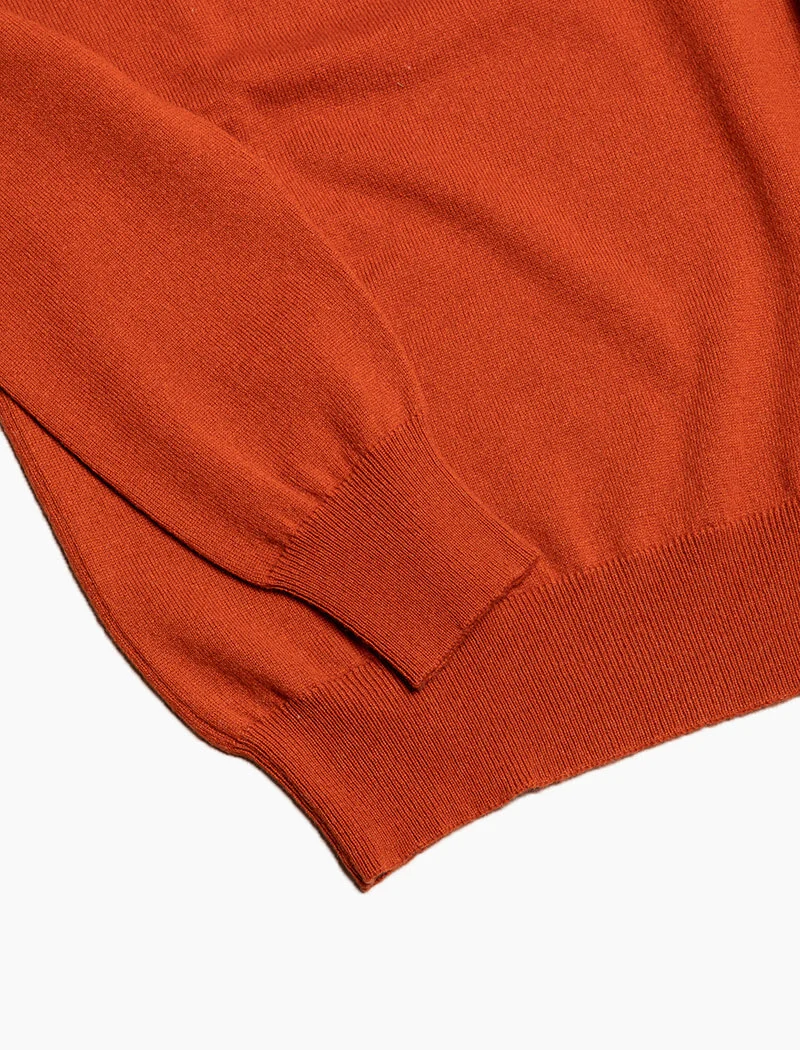 Rust Mock Neck Cashmere Jumper