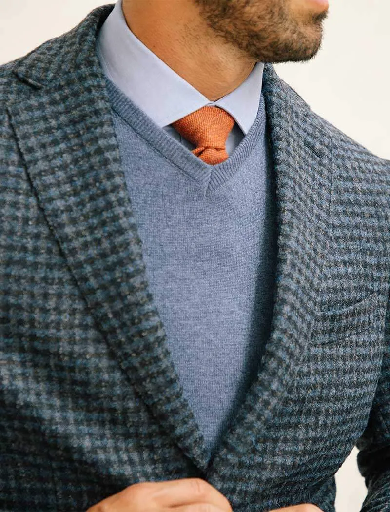 Light Blue V Neck Cashmere Jumper