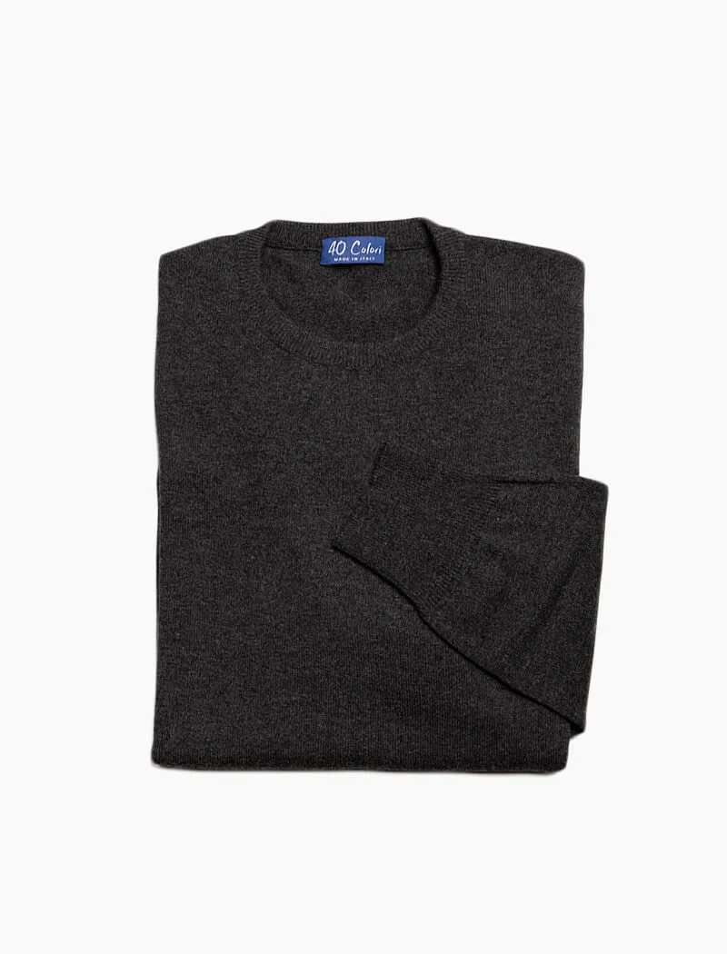 Charcoal Crew Neck Cashmere Jumper