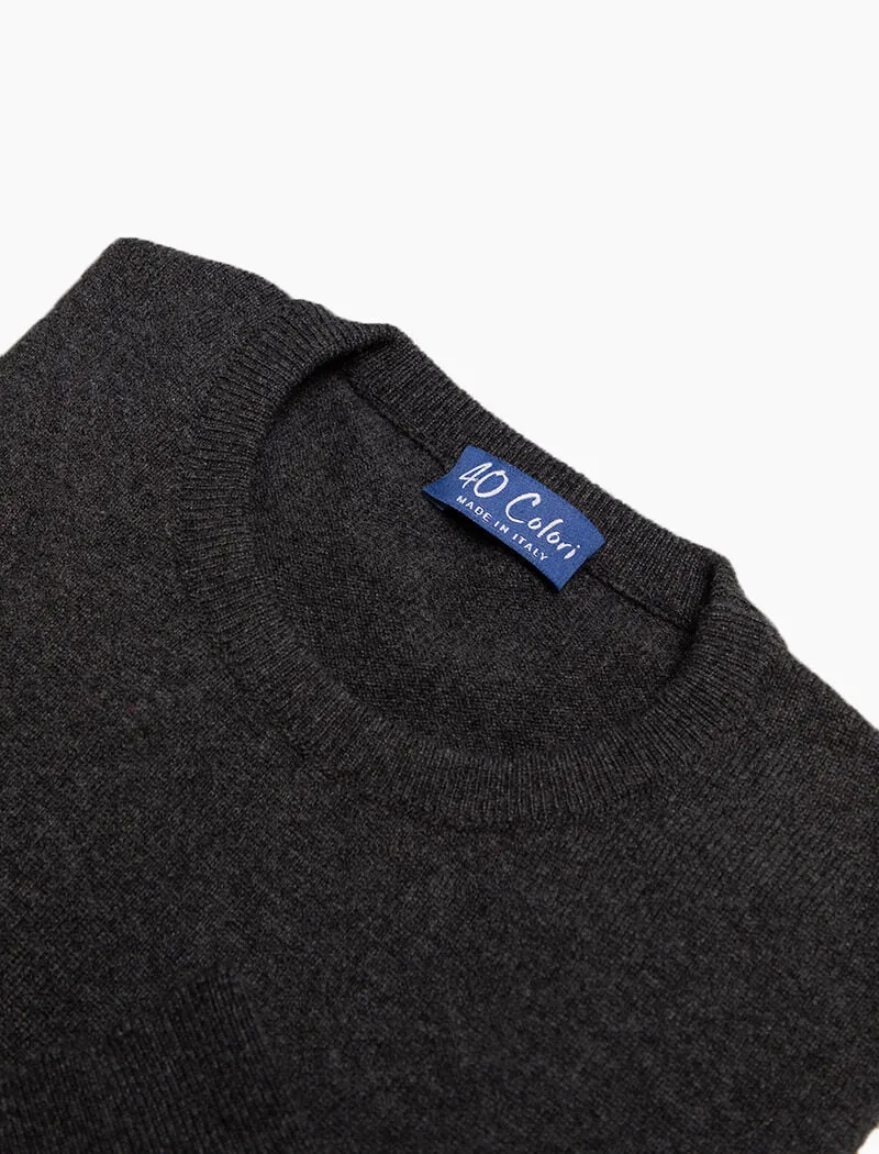 Charcoal Crew Neck Cashmere Jumper