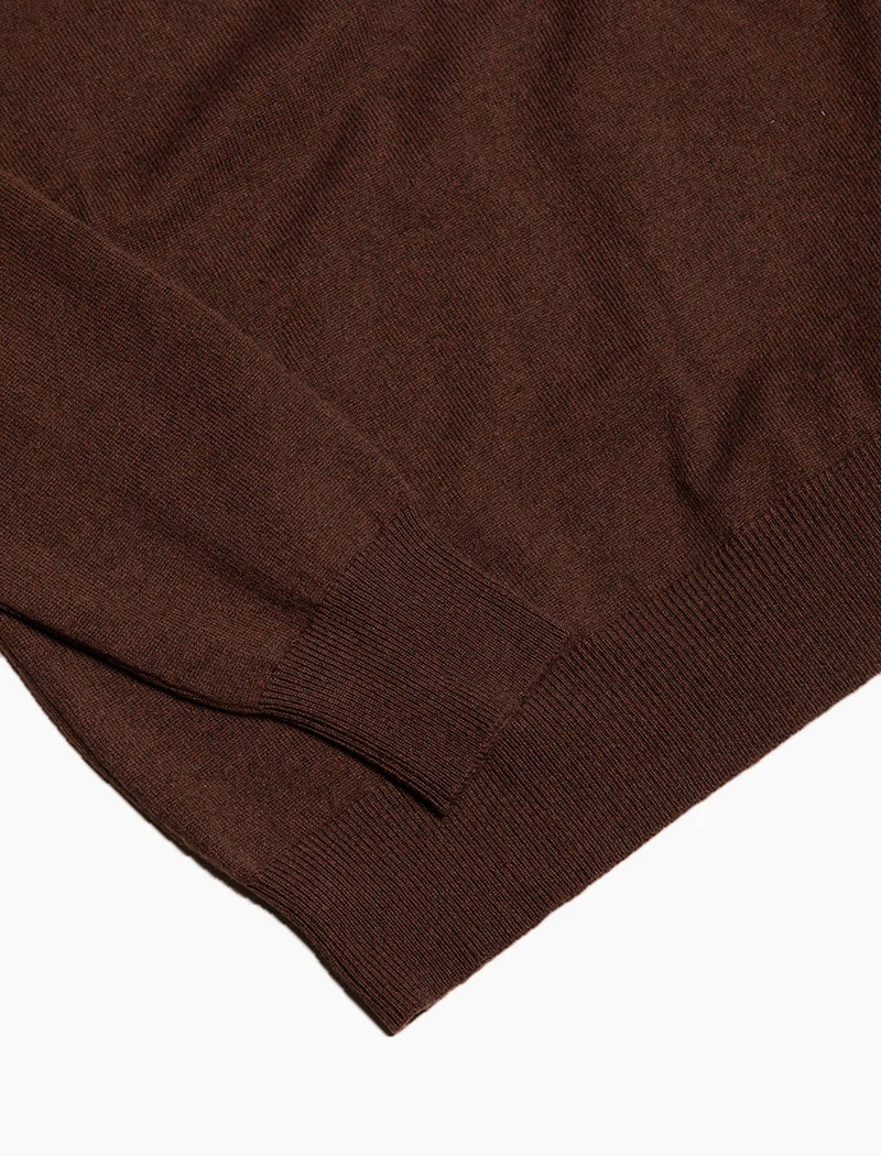 Brown Crew Neck Cashmere Jumper