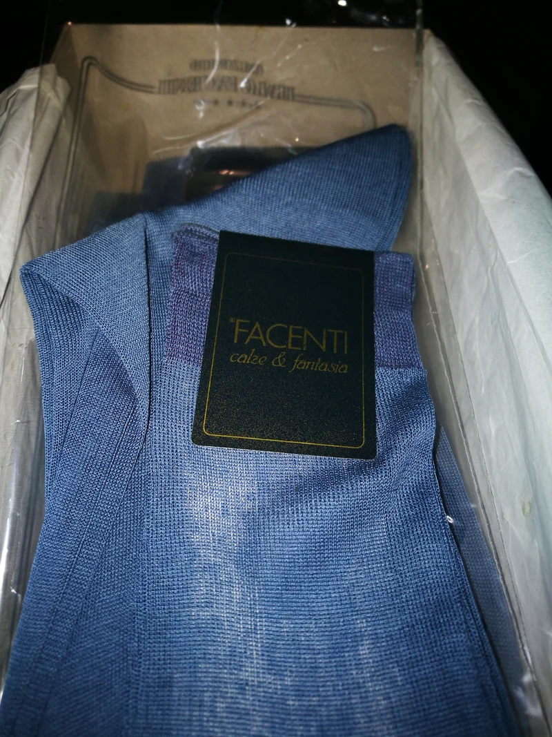 Calze lunghe uomo in filo di scozia Léger Chiffon Facenti, taglia 11, colore avio, 4 paia. 200g.