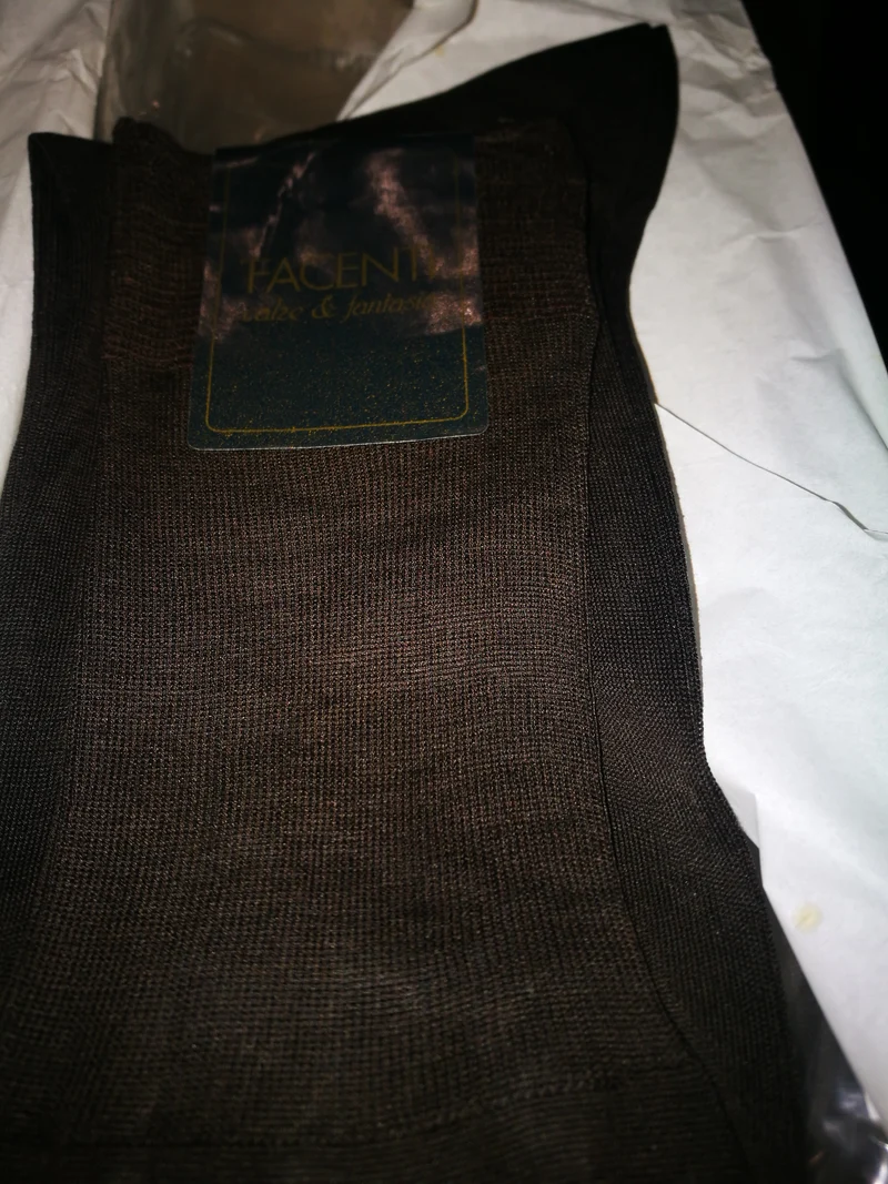 Calze lunghe uomo in filo di scozia Léger Chiffon Facenti, taglia 11, colore moro, 4 paia. 200g.