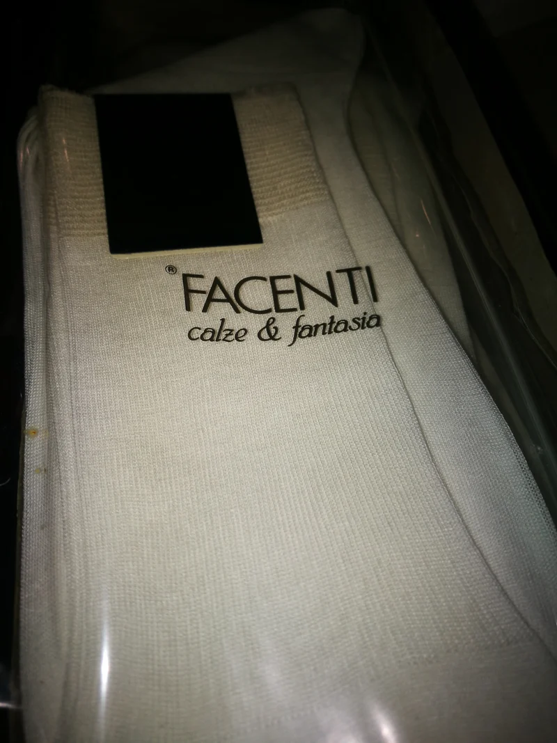 Calze lunghe uomo in filo di scozia Léger Chiffon Facenti, taglia 11, colore bianco, 4 paia. 200g.