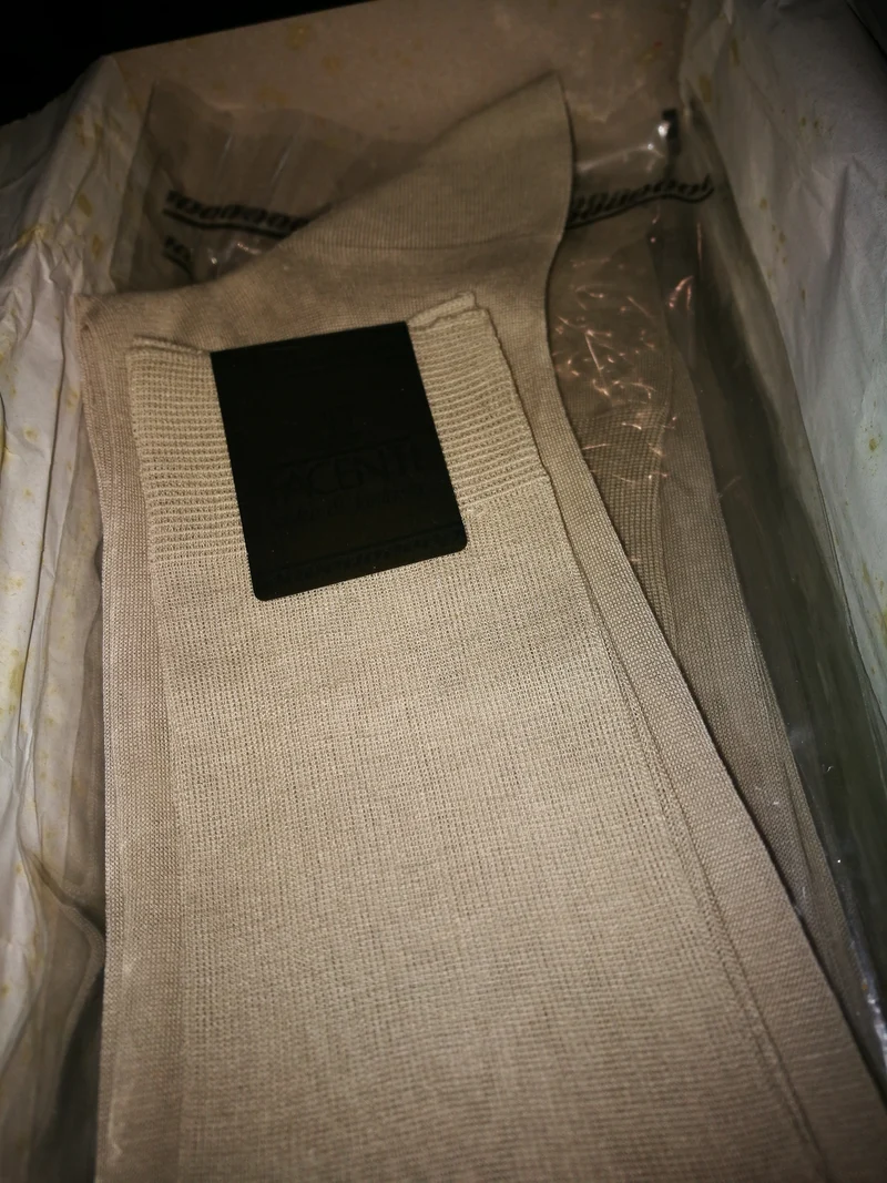 Calze lunghe uomo in filo di scozia Léger Chiffon Facenti, taglia 12, colore grigio avana, 4 paia. 200g.