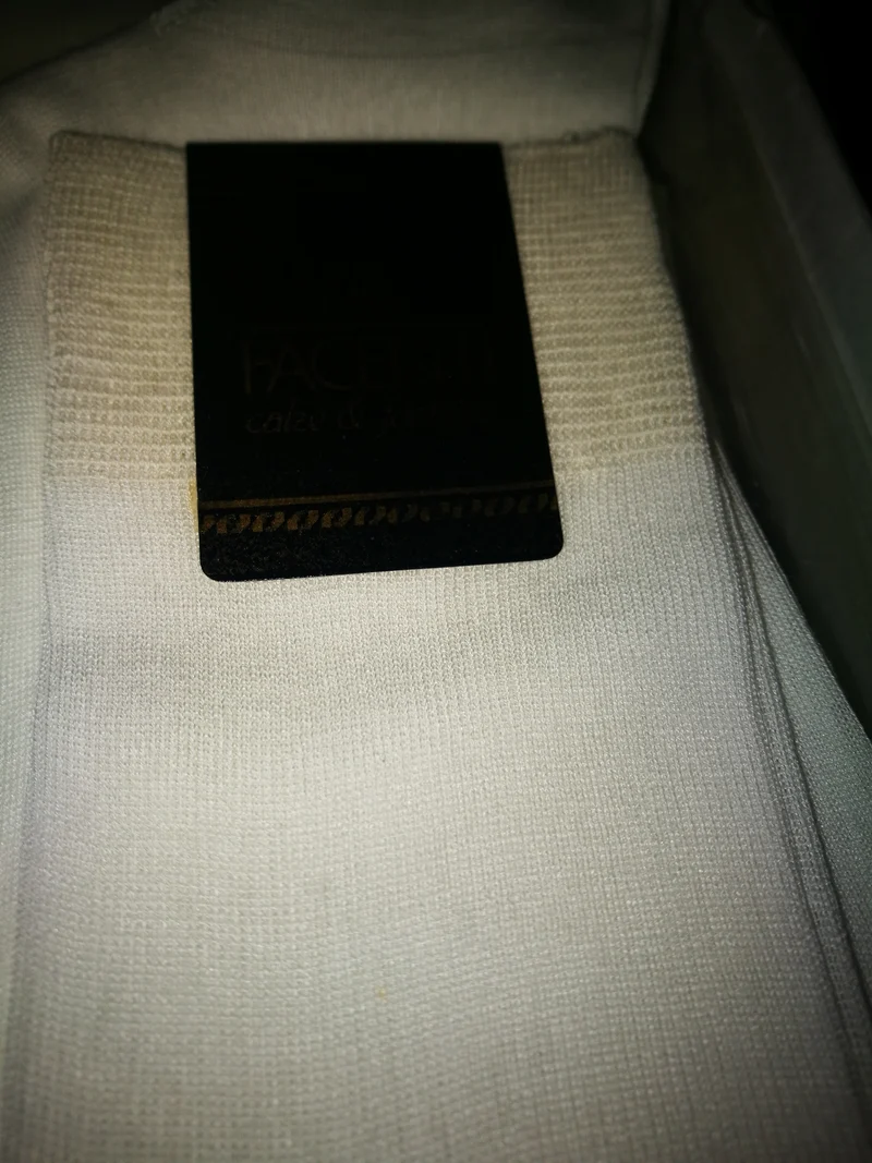 Calze lunghe uomo in filo di scozia Léger Chiffon Facenti, taglia 11, colore bianco, 4 paia. 200g.