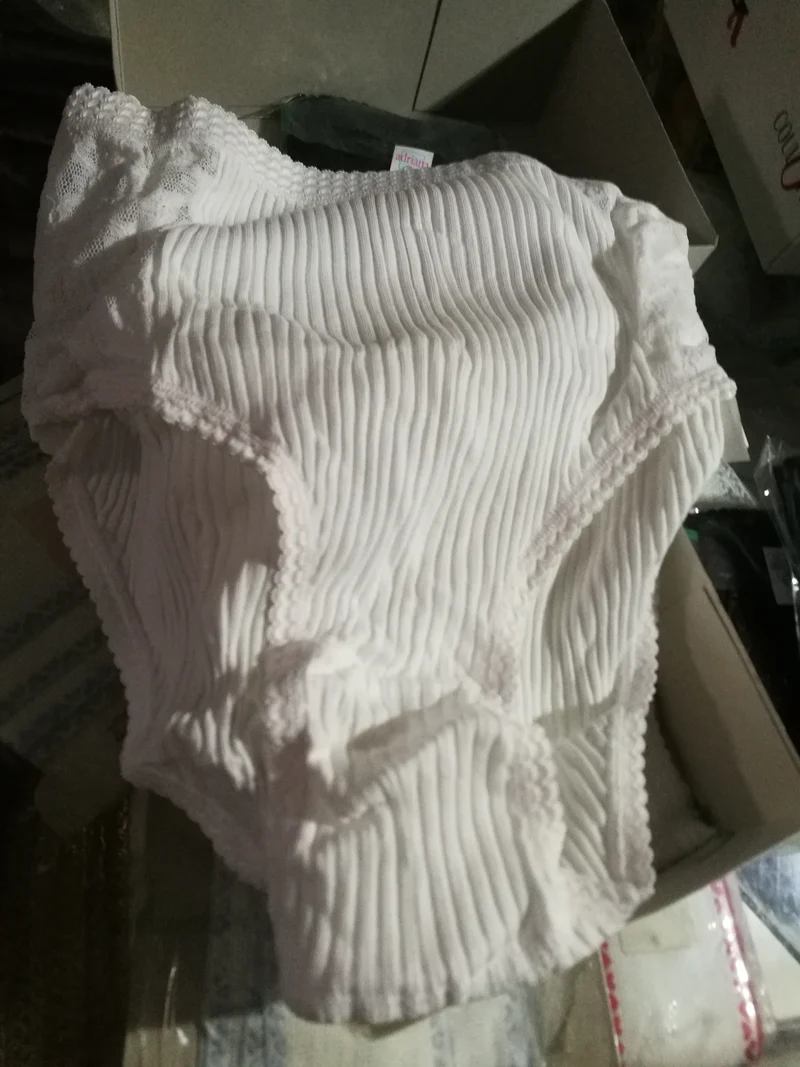 Culotte Adriana in puro cotone a costine. Bianco. Taglia VII.Tre paia. 150g.
