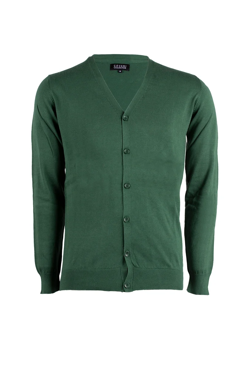 Cardigan uomo in cotone tinta unita