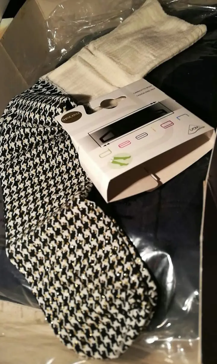 OMSA Design Gambaletto moda fantasia lurex, taglia unica 200g.