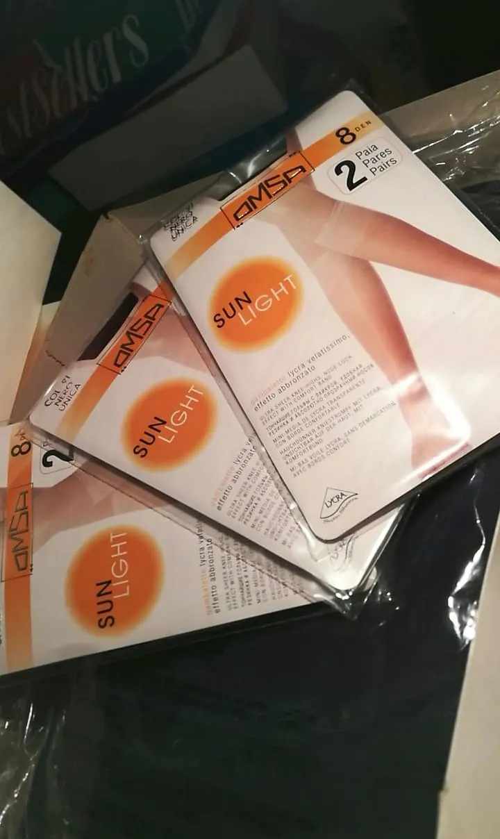 Collant Sun Light OMSA tre confezioni, lycra velatissima nero. 100g