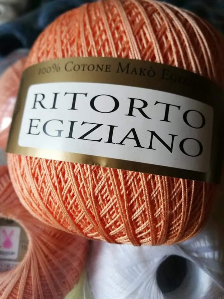Puro cotone Ritorto Egiziano e filo di Scozia, gomitolo 100g.