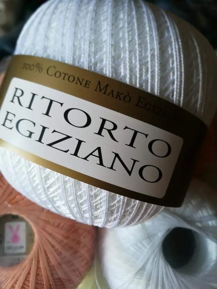 Puro cotone Ritorto Egiziano e filo di Scozia, gomitolo 100g.