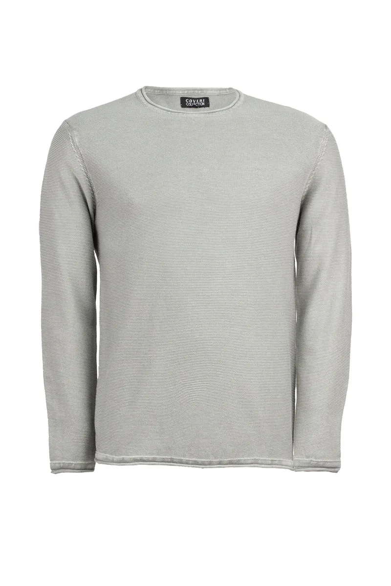 Pullover uomo girocollo acid wash