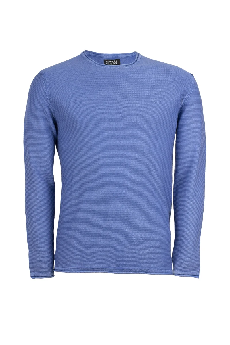 Pullover uomo girocollo acid wash