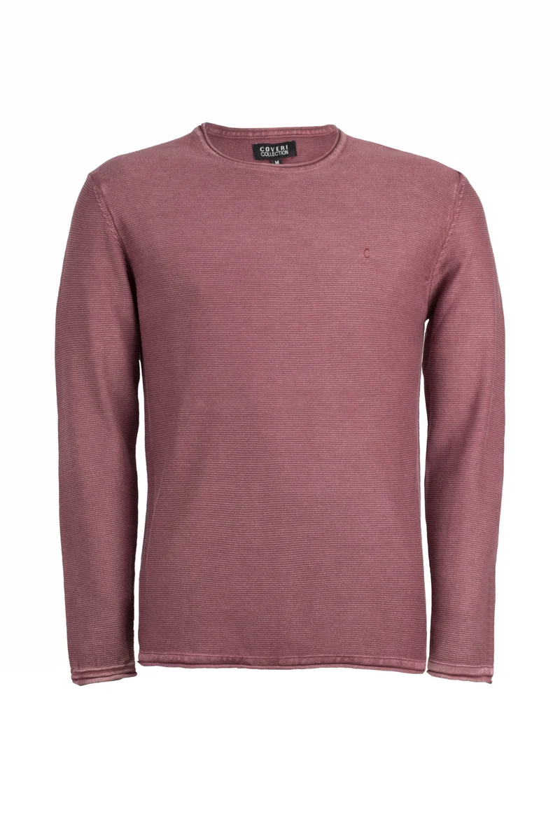 Pullover uomo girocollo acid wash