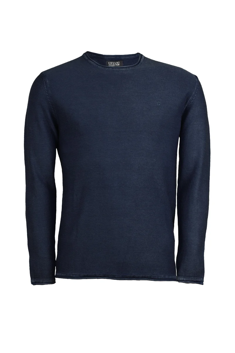 Pullover uomo girocollo acid wash
