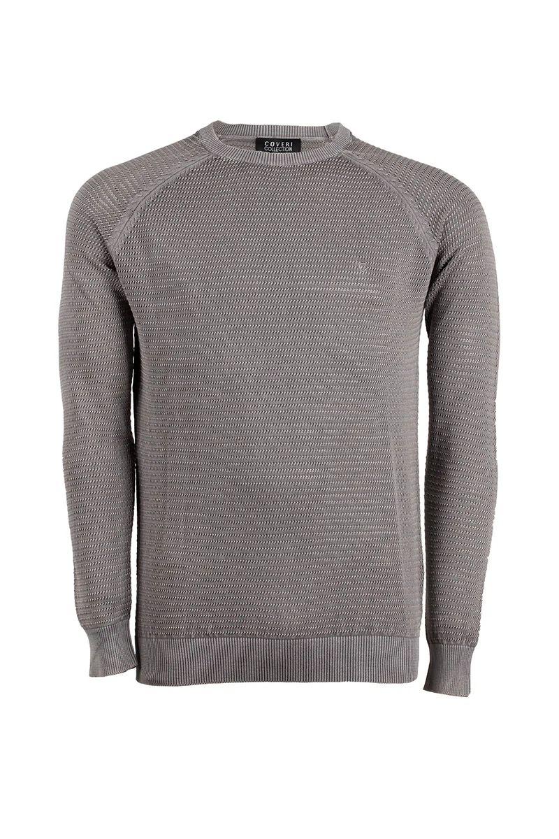 Pullover uomo in puro cotone girocollo
