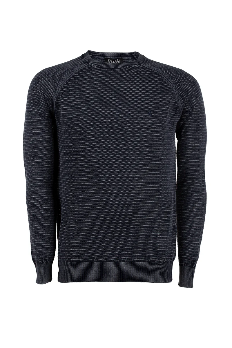 Pullover uomo in puro cotone girocollo