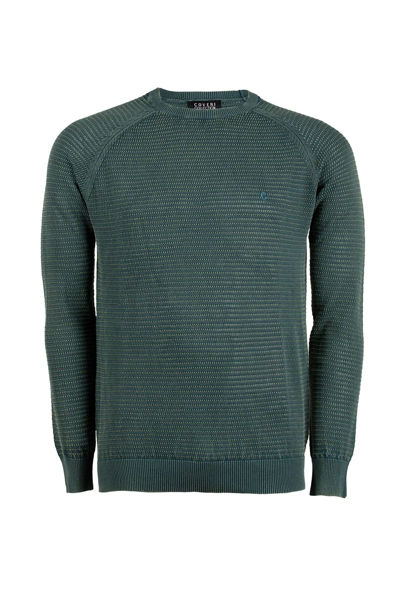 Pullover uomo in puro cotone girocollo